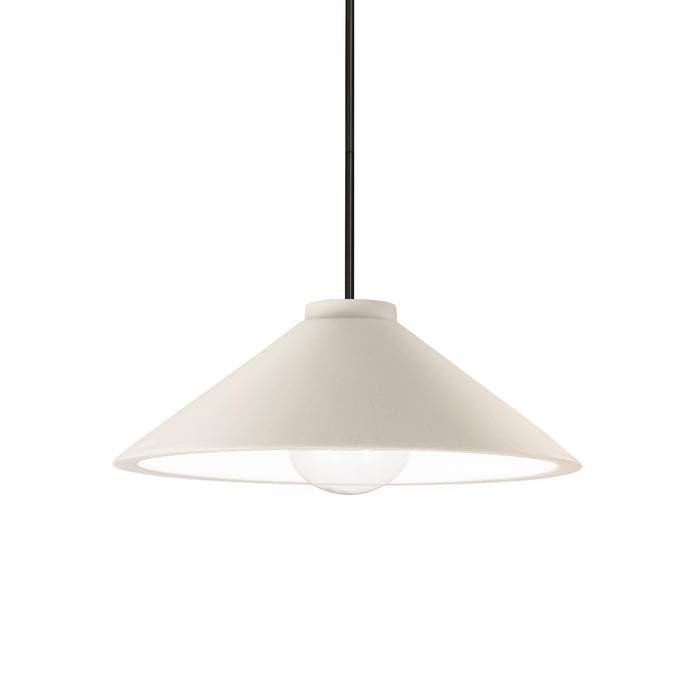 Justice Designs CER-6240-MAT-MBLK-RIGID One Light Pendant, Matte White
