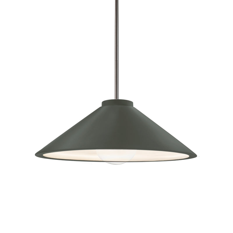 Justice Designs CER-6240-PWGN-NCKL-RIGID One Light Pendant, Pewter Green