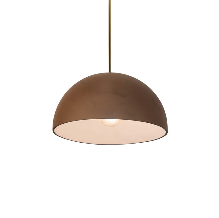 Justice Designs CER-6250-TERA-ABRS-RIGID One Light Pendant, Terra Cotta