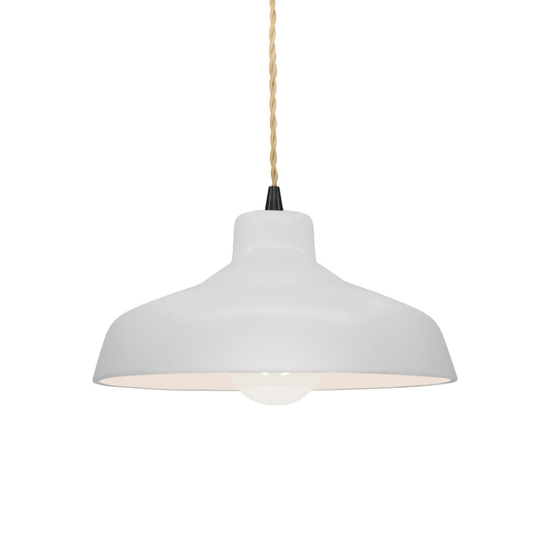 Justice Designs CER-6260-BIS-MBLK-BEIG-TWST One Light Pendant, Bisque