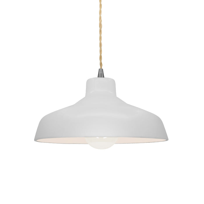 Justice Designs CER-6260-BIS-NCKL-BEIG-TWST One Light Pendant, Bisque