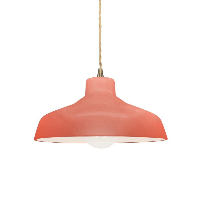 Justice Designs CER-6260-BSH-ABRS-BEIG-TWST One Light Pendant, Gloss Blush