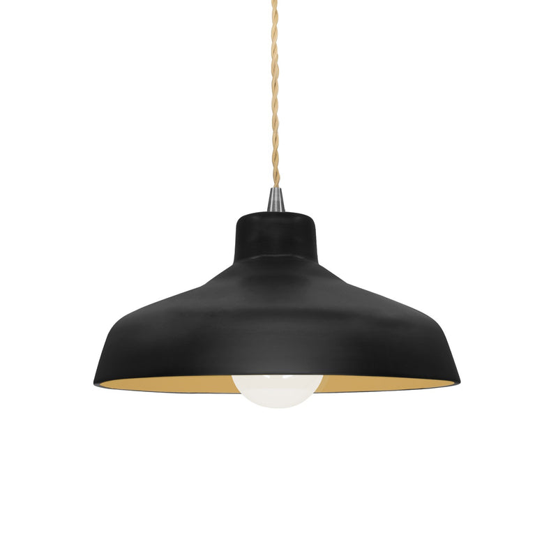 Justice Designs CER-6260-CBGD-NCKL-BEIG-TWST One Light Pendant, Carbon Matte Black w/ Champagne Gold