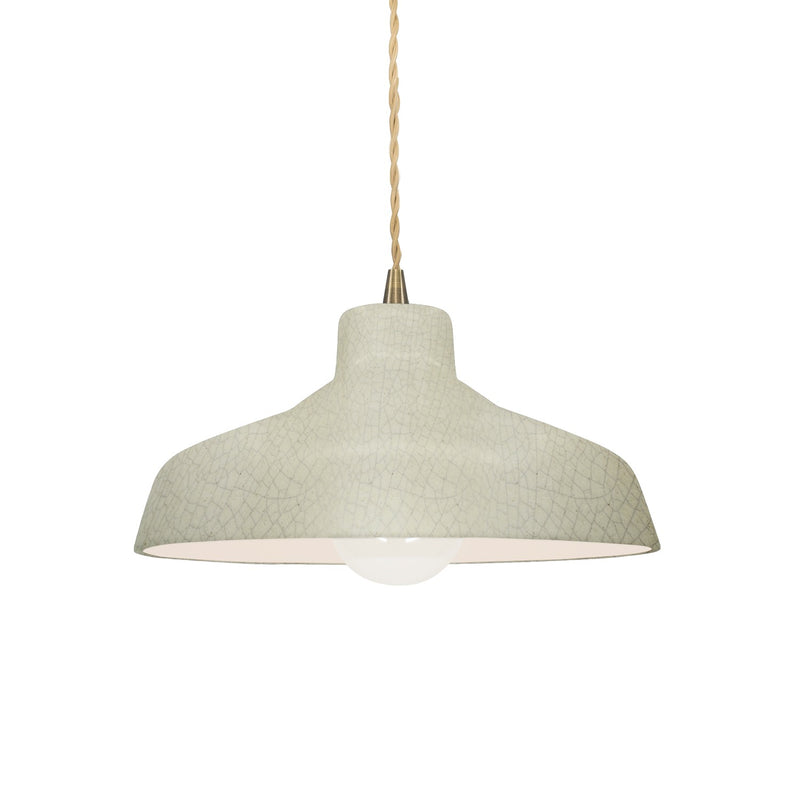 Justice Designs CER-6260-CKC-ABRS-BEIG-TWST One Light Pendant, Celadon Green Crackle