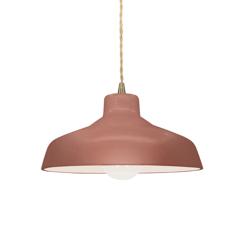 Justice Designs CER-6260-CLAY-ABRS-BEIG-TWST One Light Pendant, Canyon Clay
