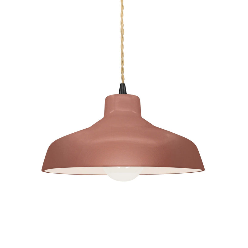 Justice Designs CER-6260-CLAY-MBLK-BEIG-TWST One Light Pendant, Canyon Clay