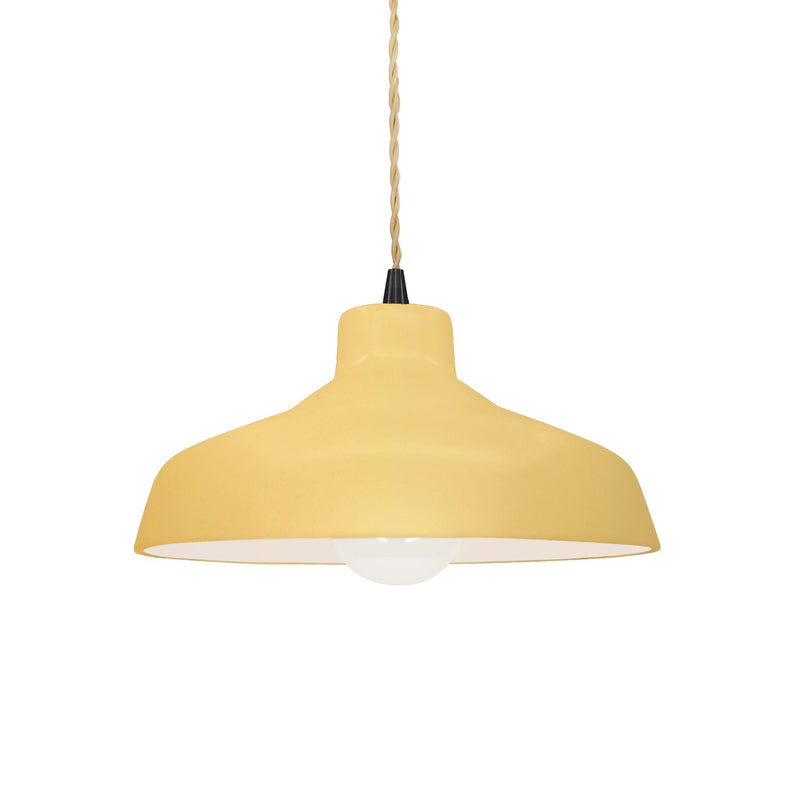 Justice Designs CER-6260-MYLW-MBLK-BEIG-TWST One Light Pendant, Muted Yellow
