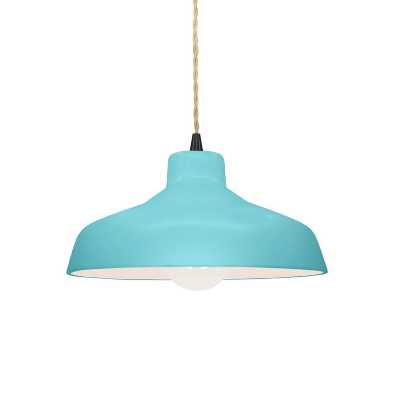 Justice Designs CER-6260-RFPL-MBLK-BEIG-TWST One Light Pendant, Reflecting Pool