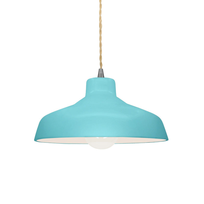 Justice Designs CER-6260-RFPL-NCKL-BEIG-TWST One Light Pendant, Reflecting Pool