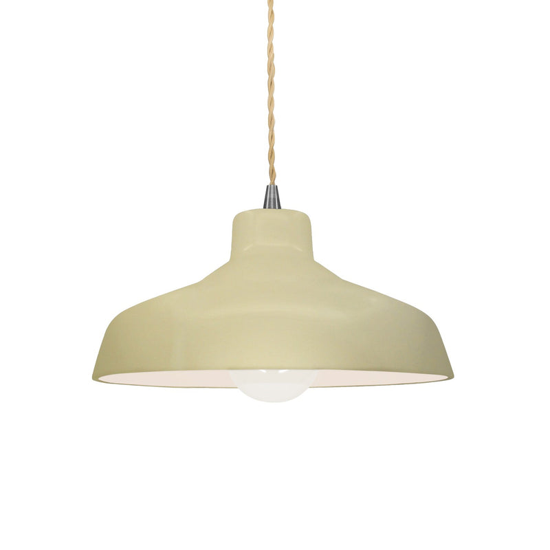 Justice Designs CER-6260-VAN-NCKL-BEIG-TWST One Light Pendant, Vanilla (Gloss)