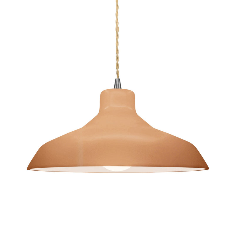 Justice Designs CER-6263-ADOB-NCKL-BEIG-TWST One Light Pendant, Adobe
