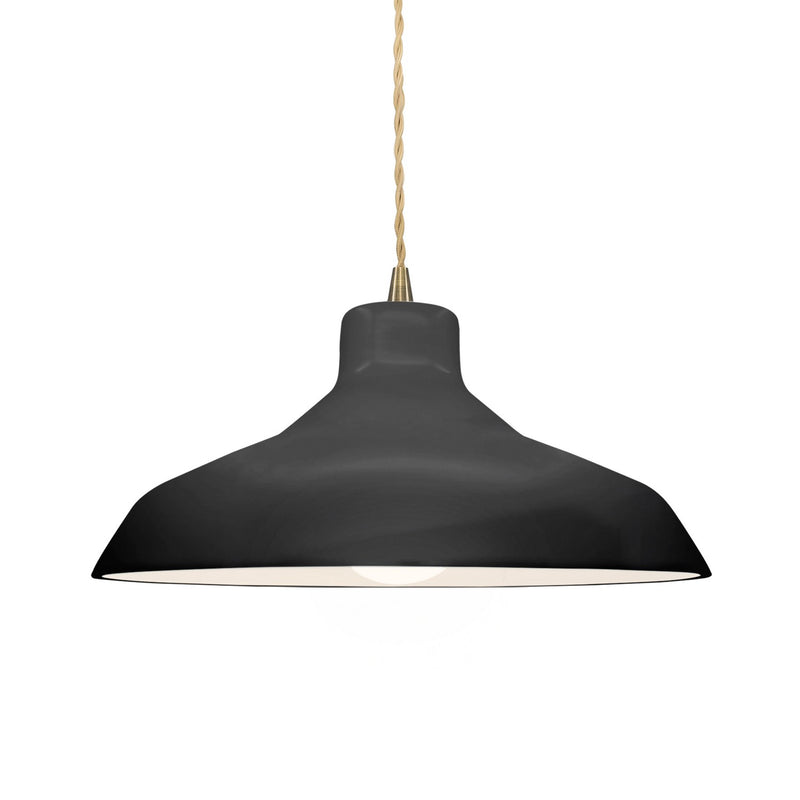 Justice Designs CER-6263-BKMT-ABRS-BEIG-TWST One Light Pendant, Gloss Black w/ Matte White