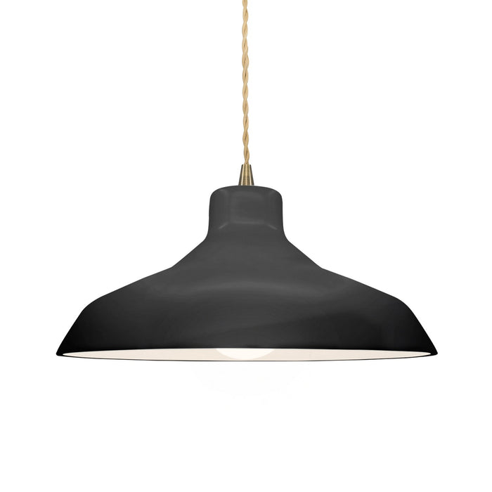 Justice Designs CER-6263-BLK-ABRS-BEIG-TWST One Light Pendant, Gloss Black