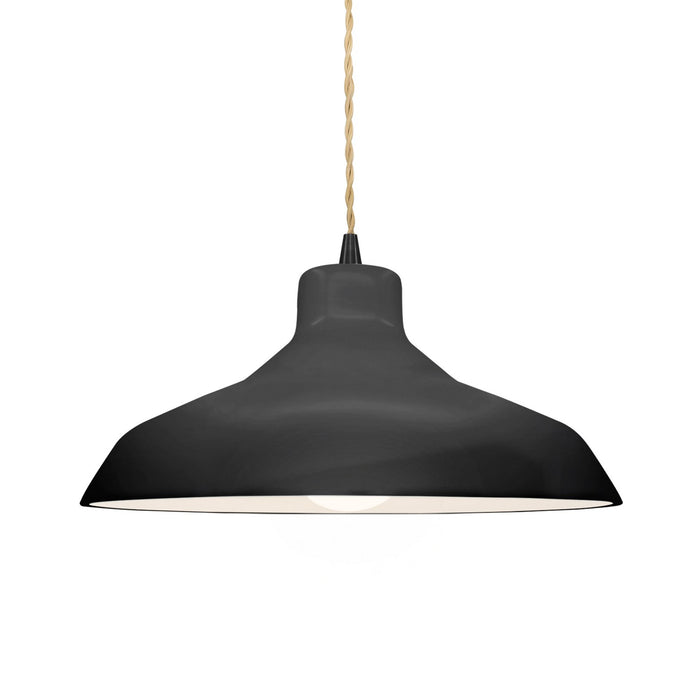 Justice Designs CER-6263-BLK-MBLK-BEIG-TWST One Light Pendant, Gloss Black