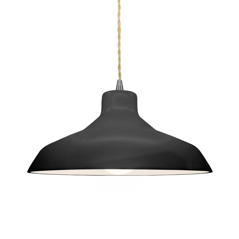 Justice Designs CER-6263-BLK-NCKL-BEIG-TWST One Light Pendant, Gloss Black