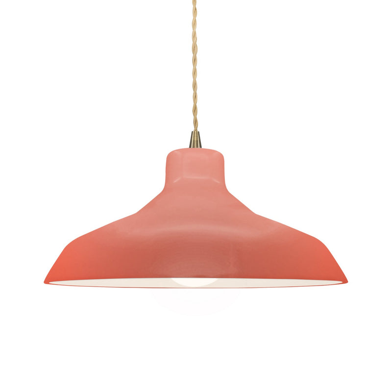 Justice Designs CER-6263-BSH-ABRS-BEIG-TWST One Light Pendant, Gloss Blush