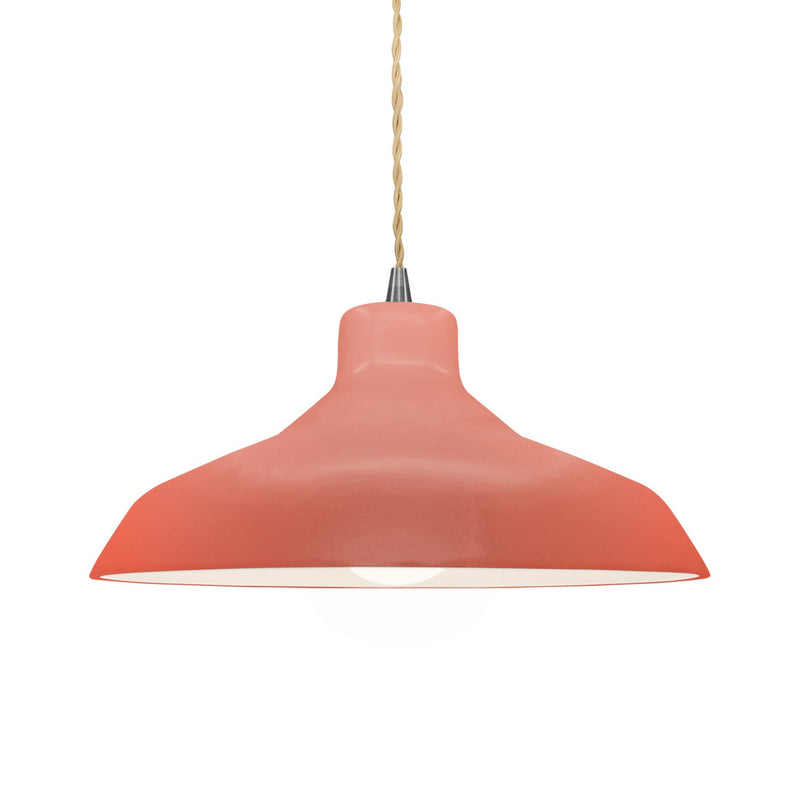 Justice Designs CER-6263-BSH-NCKL-BEIG-TWST One Light Pendant, Gloss Blush