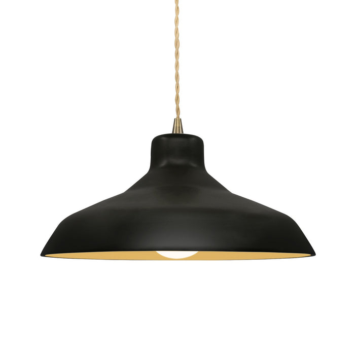Justice Designs CER-6263-CBGD-ABRS-BEIG-TWST One Light Pendant, Carbon Matte Black w/ Champagne Gold
