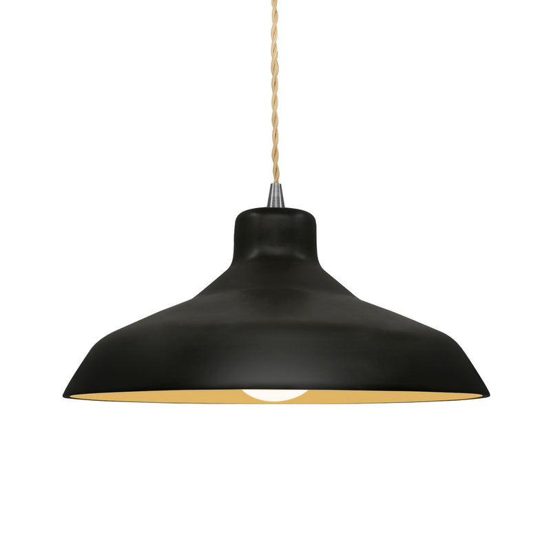 Justice Designs CER-6263-CBGD-NCKL-BEIG-TWST One Light Pendant, Carbon Matte Black w/ Champagne Gold