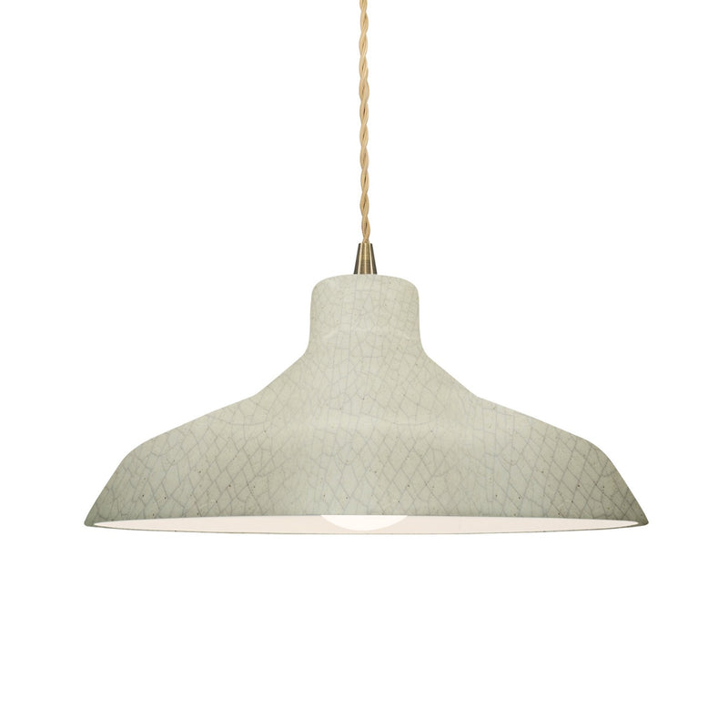 Justice Designs CER-6263-CKC-ABRS-BEIG-TWST One Light Pendant, Celadon Green Crackle