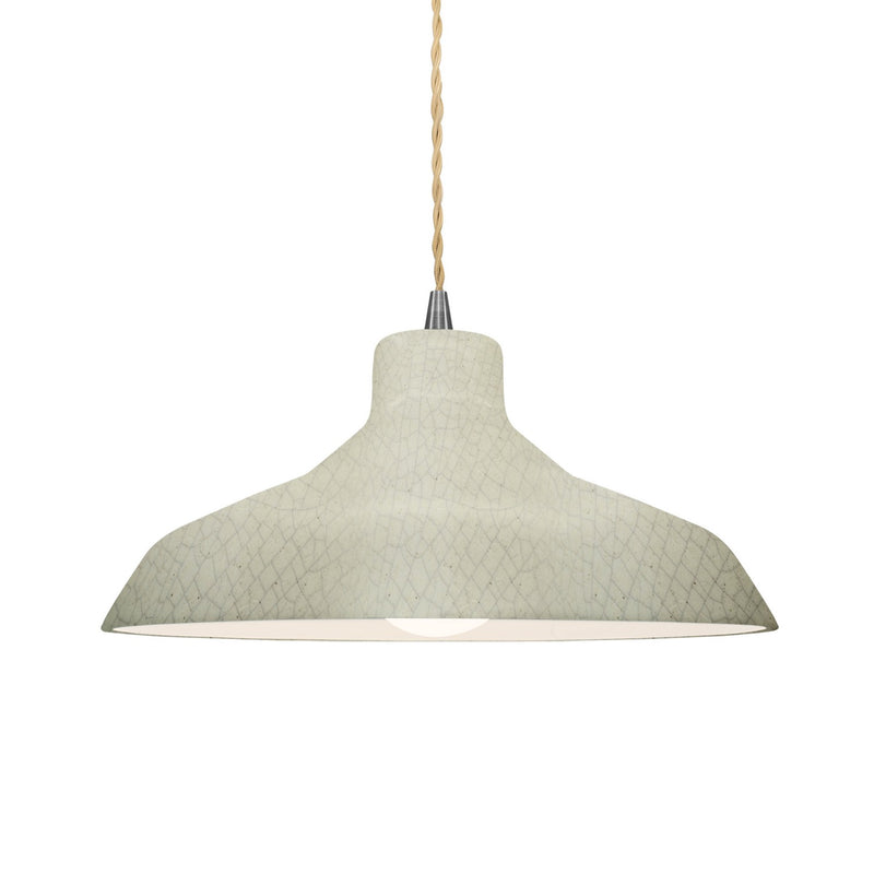 Justice Designs CER-6263-CKC-NCKL-BEIG-TWST One Light Pendant, Celadon Green Crackle