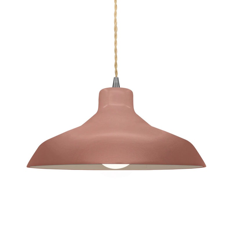 Justice Designs CER-6263-CLAY-NCKL-BEIG-TWST One Light Pendant, Canyon Clay