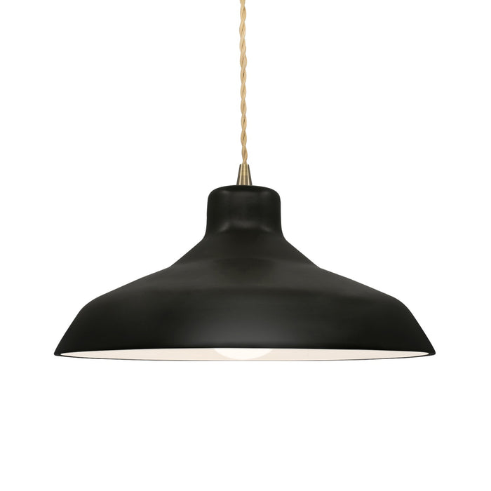 Justice Designs CER-6263-CRB-ABRS-BEIG-TWST One Light Pendant, Carbon - Matte Black