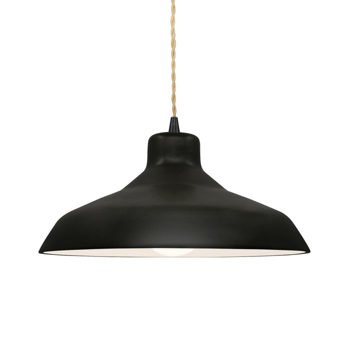 Justice Designs CER-6263-CRB-MBLK-BEIG-TWST One Light Pendant, Carbon - Matte Black