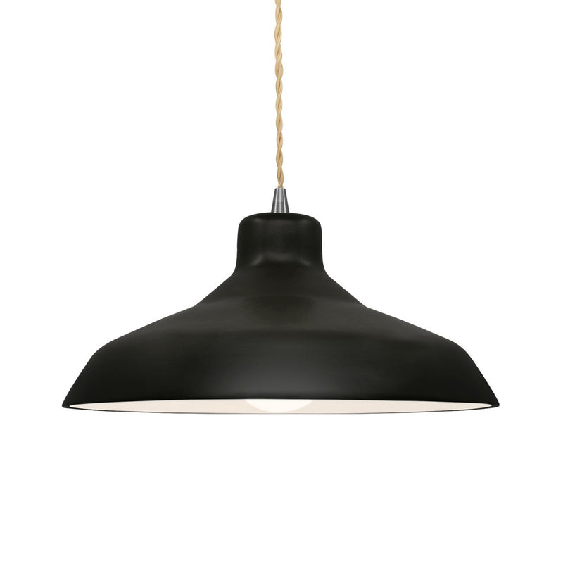 Justice Designs CER-6263-CRB-NCKL-BEIG-TWST One Light Pendant, Carbon - Matte Black