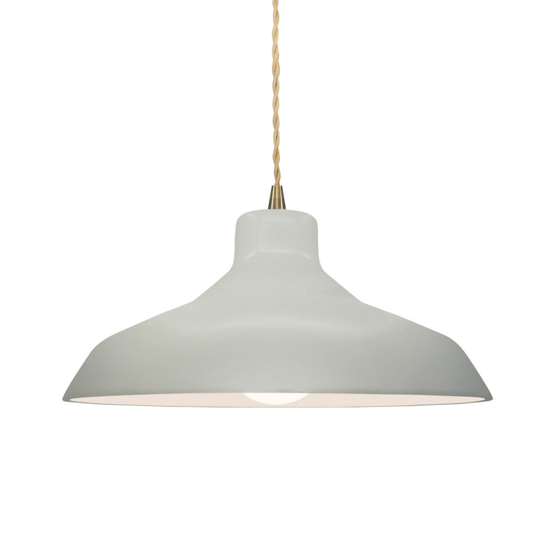 Justice Designs CER-6263-MAT-ABRS-BEIG-TWST One Light Pendant, Matte White