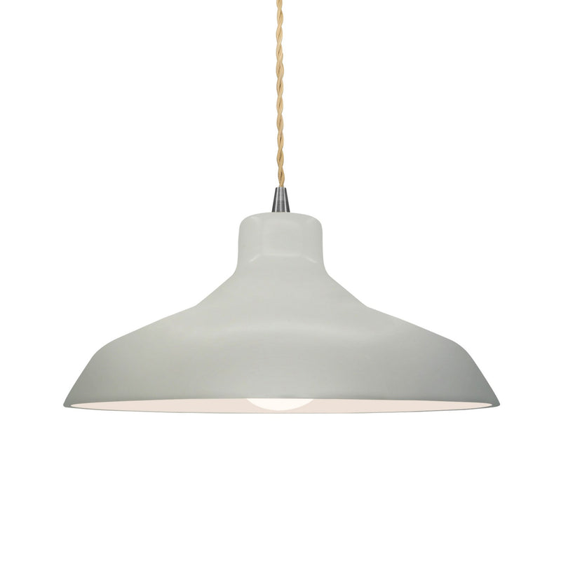 Justice Designs CER-6263-MAT-NCKL-BEIG-TWST One Light Pendant, Matte White