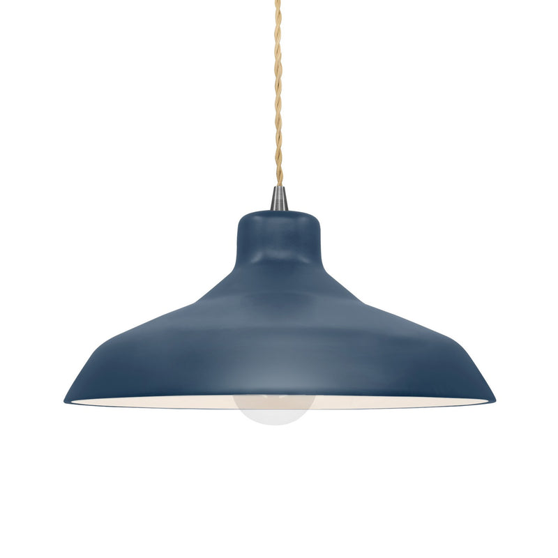 Justice Designs CER-6263-MDMT-NCKL-BEIG-TWST One Light Pendant, Midnight Sky w/ Matte White