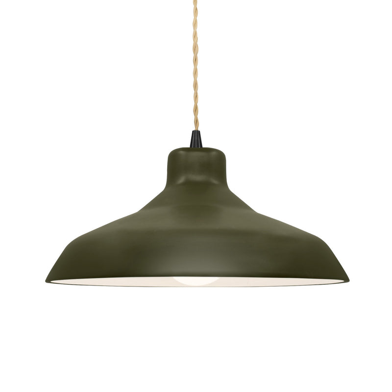 Justice Designs CER-6263-MGRN-MBLK-BEIG-TWST One Light Pendant, Matte Green
