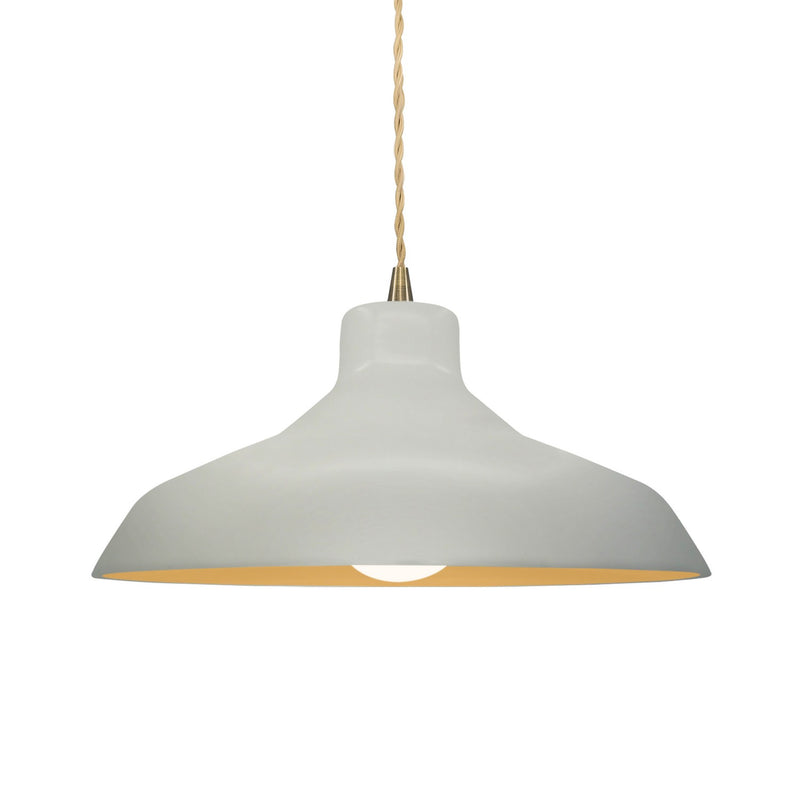 Justice Designs CER-6263-MTGD-ABRS-BEIG-TWST One Light Pendant, Matte White w/ Champagne Gold