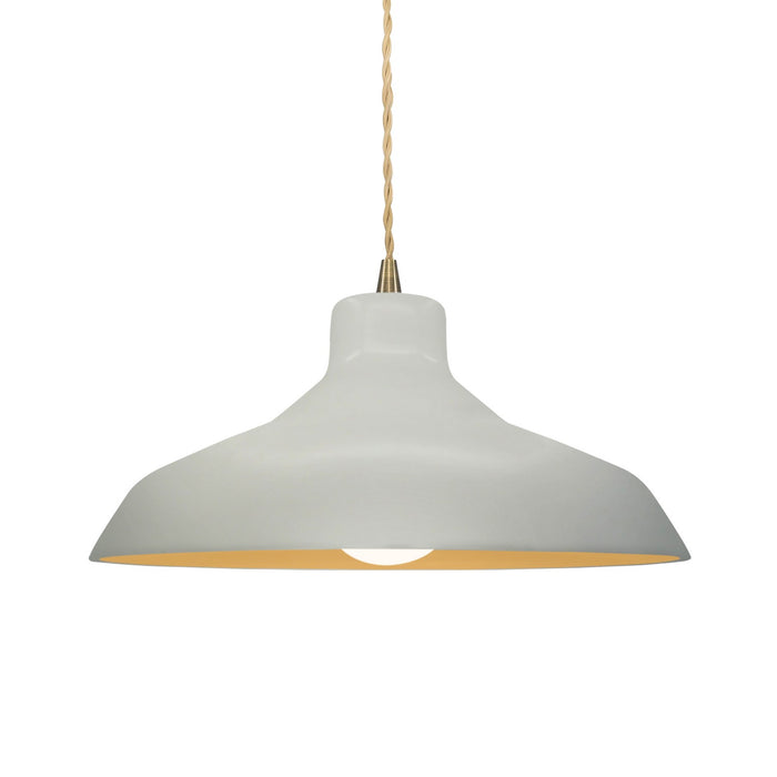 Justice Designs CER-6263-MTGD-ABRS-BEIG-TWST One Light Pendant, Matte White w/ Champagne Gold
