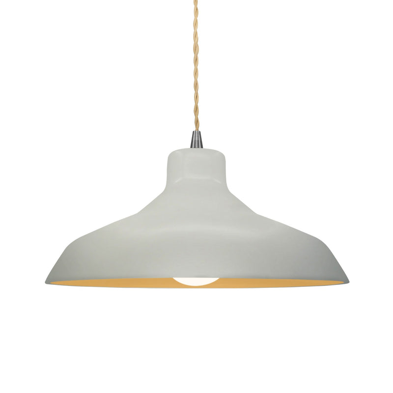 Justice Designs CER-6263-MTGD-NCKL-BEIG-TWST One Light Pendant, Matte White w/ Champagne Gold
