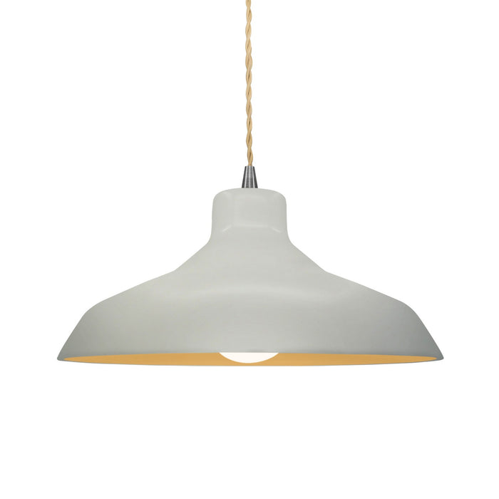 Justice Designs CER-6263-MTGD-NCKL-BEIG-TWST One Light Pendant, Matte White w/ Champagne Gold