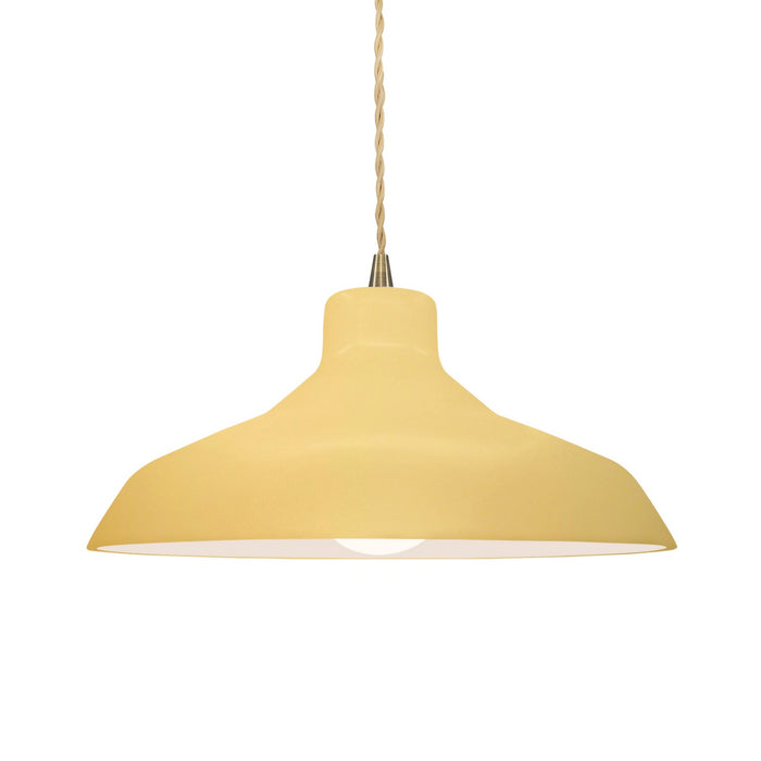 Justice Designs CER-6263-MYLW-ABRS-BEIG-TWST One Light Pendant, Muted Yellow
