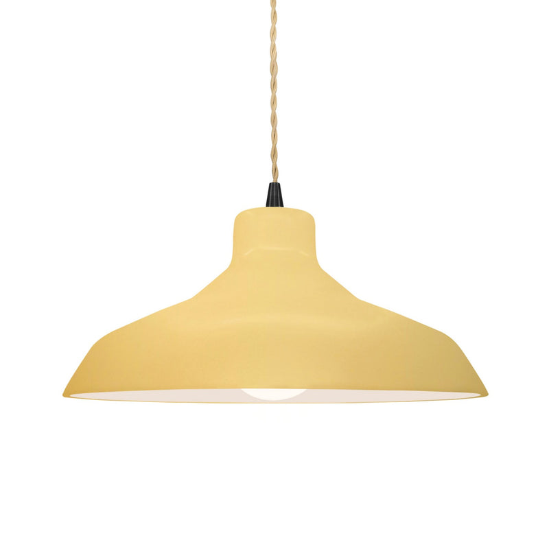 Justice Designs CER-6263-MYLW-MBLK-BEIG-TWST One Light Pendant, Muted Yellow