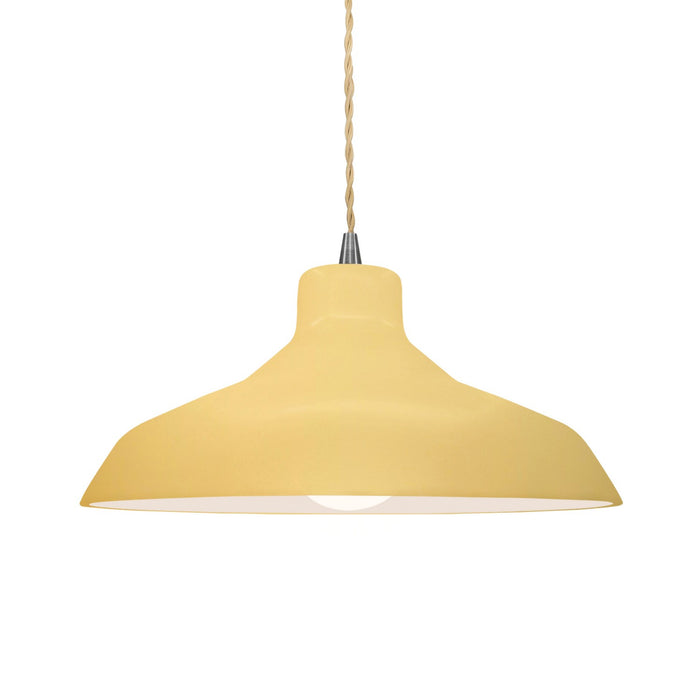 Justice Designs CER-6263-MYLW-NCKL-BEIG-TWST One Light Pendant, Muted Yellow