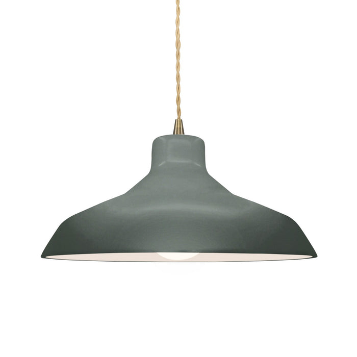 Justice Designs CER-6263-PWGN-ABRS-BEIG-TWST One Light Pendant, Pewter Green