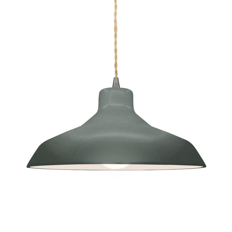 Justice Designs CER-6263-PWGN-NCKL-BEIG-TWST One Light Pendant, Pewter Green