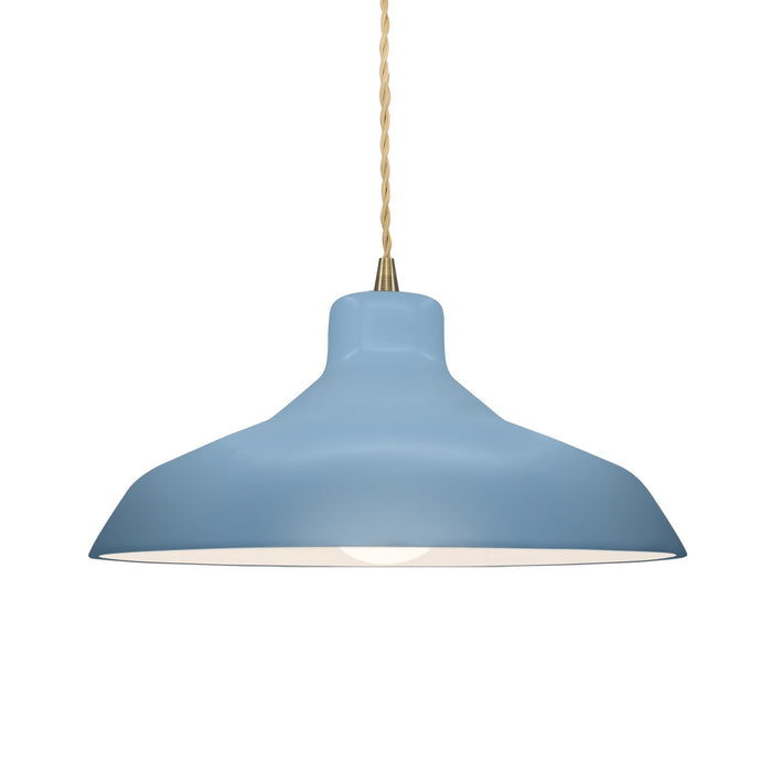 Justice Designs CER-6263-SKBL-ABRS-BEIG-TWST One Light Pendant, Sky Blue
