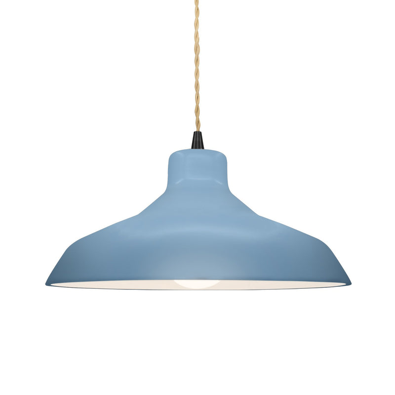 Justice Designs CER-6263-SKBL-MBLK-BEIG-TWST One Light Pendant, Sky Blue