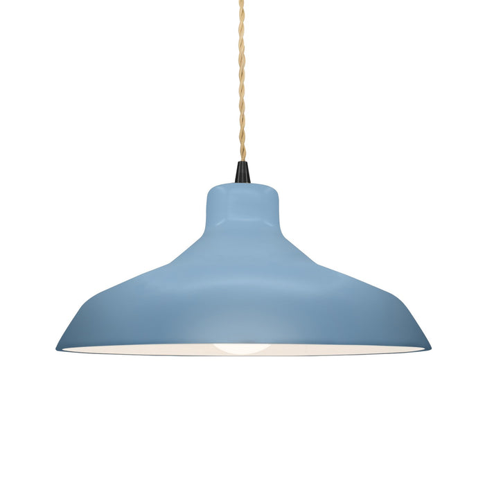 Justice Designs CER-6263-SKBL-MBLK-BEIG-TWST One Light Pendant, Sky Blue