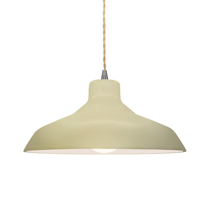 Justice Designs CER-6263-VAN-NCKL-BEIG-TWST One Light Pendant, Vanilla (Gloss)