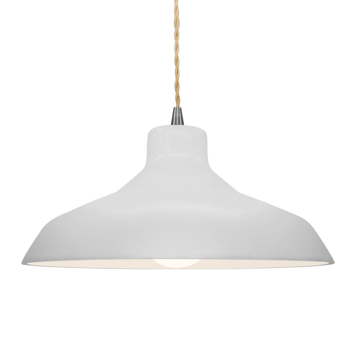 Justice Designs CER-6265-BIS-NCKL-BEIG-TWST One Light Pendant, Bisque