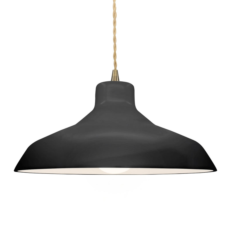 Justice Designs CER-6265-BKMT-ABRS-BEIG-TWST One Light Pendant, Gloss Black w/ Matte White