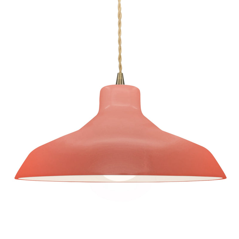 Justice Designs CER-6265-BSH-ABRS-BEIG-TWST One Light Pendant, Gloss Blush