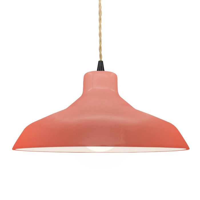 Justice Designs CER-6265-BSH-MBLK-BEIG-TWST One Light Pendant, Gloss Blush